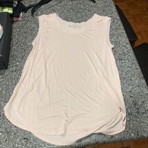 Loft sleeveless dress tank with sheer detail, M, new without tag cream color